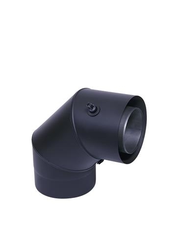 Concentrisch Deco Ø 100-150 inspectie bocht 90 graden + Meetpunt Zwart