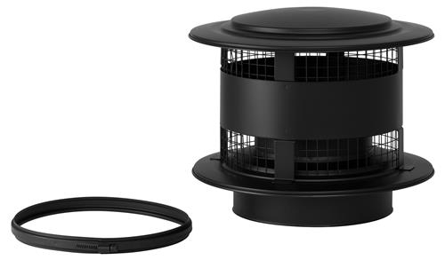 Holetherm DW-400 Trekkende regenkap + gaas zwart RAL 9005