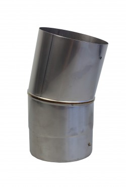 EW-Deco 150 RVS bocht 15 graden Zwart