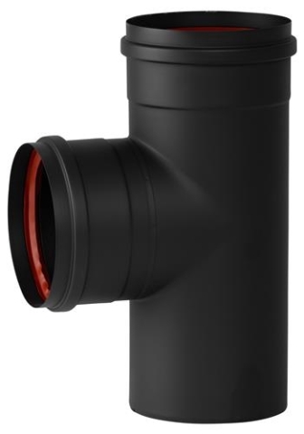 EWG-100 T-stuk met mof in de stut zwart DK-therm 910
