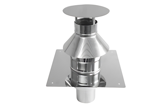 Flexinox Concentrisch Schouwplaat met trekkende kap (40cmx40cm) Ø 130/200 Zwart