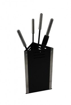 Haardstel 114/503-A aluminium/zwart