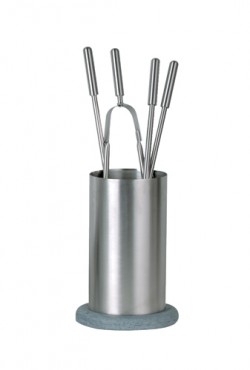 Haardstel 114/960-S marmeren voet/RVS