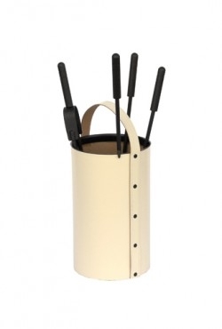 Haardstel 50.240P zwart/ wit leer