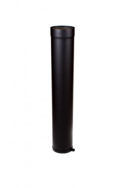 100 cm paspijp met stelring 2mm Ø 200 zwart