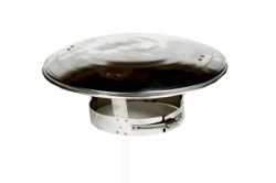 Holetherm regenkap met gaas RVS enkelwandig Ø 180