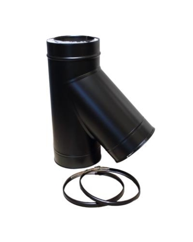 Holetherm T-stuk 45° met deksel Ø 150 Zwart