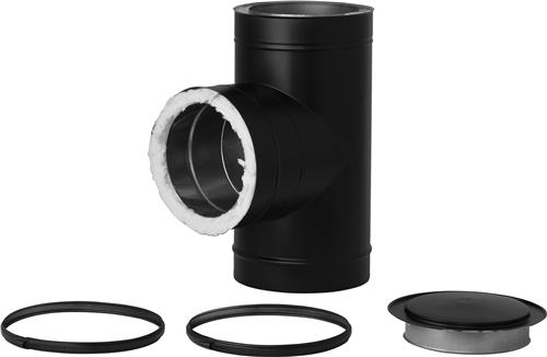 Holetherm T-stuk 90° met deksel Ø 200 Zwart