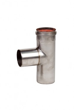 Holetherm T-stuk 90° zonder deksel enkelwandig Ø 080 blank