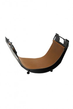 Houtbak 50.048N zwart/zwart leer