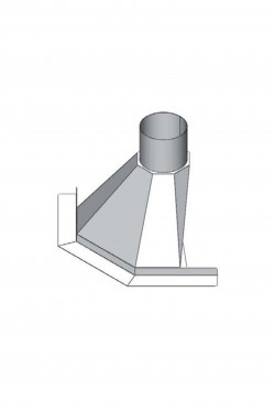 In-de-hoek 55cm rookkap naar Ø 200mm type HF