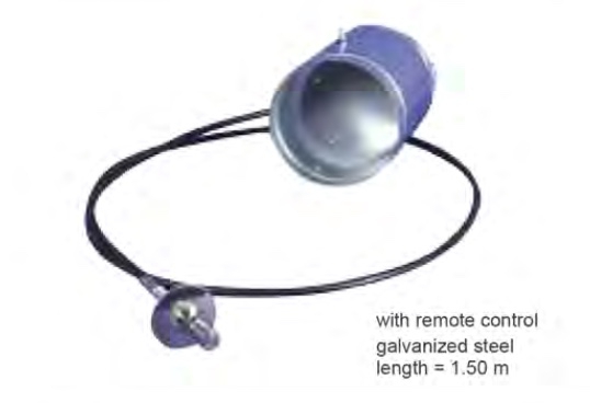 MO-150 L= 150cm Ø150mm kabel+knop rvs