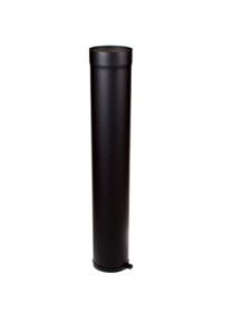 100 cm paspijp met stelring 2mm Ø 125 Zwart