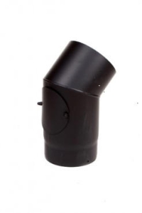 Bocht 45° met luik 2mm Ø 180 zwart