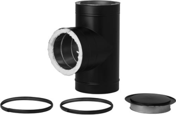 Holetherm DW-300 T-stuk 90° + deksel zwart