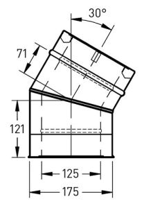 EVO-125 Bocht 30° zwart