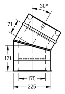 EVO-175 Bocht 30° zwart