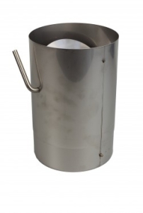 EW-Deco 150 RVS pijp lengte 250 mm met klep Zwart