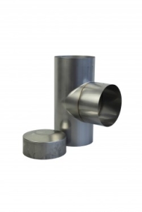 EW-Deco 150 RVS T-stuk 90 graden met deksel