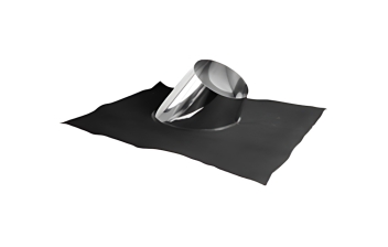 Flexinox Bofill Eco loodvrije dakplaat + inox 20-45° (excl strmkr) Ø 150 Zwart