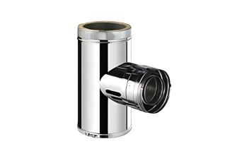 Flexinox Bofill T-stuk 90° aansl. conc. 80 V - incl. dop (PELLET) Ø 125 Zwart