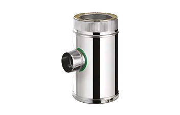 Flexinox Bofill T-stuk 90° + aansl. Ø80 + dop condens Ø 125 Zwart