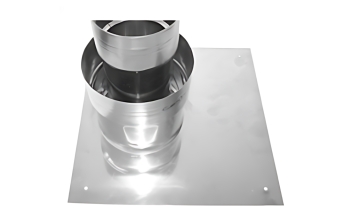 Flexinox Concentrisch Schouwplaat onderaan (excentrisch) (40cmx40cm) Ø 130/200