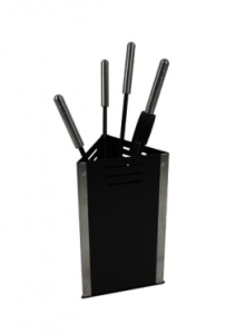 Haardstel 114/503-A aluminium/zwart
