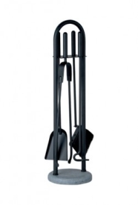 Haardstel 114/517-S stenen voet/zwart