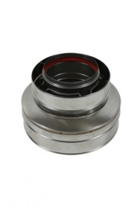Holetherm contra aansluitstuk 130-200 naar 100-150 zwart