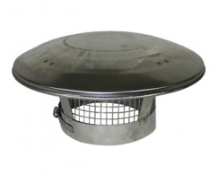 Holetherm regenkap met gaas RVS enkelwandig Ø 100