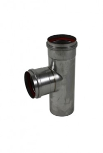 Holetherm T-stuk 90° zonder dop met mof enkelwandig Ø 80 Blank