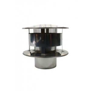 Holetherm trekkap met gaas RVS enkelwandig Ø 350