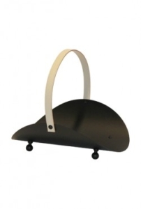 Houtbak 50.502P wit leer/zwart