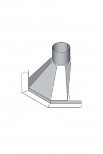 In-de-hoek 55cm rookkap naar Ø 200mm type HF