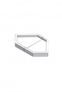 In-de-hoek 55cm stookstenen grijs type HF