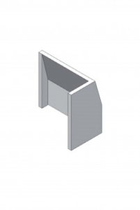 Rechterhoek 55cm rugwand grijs type HF