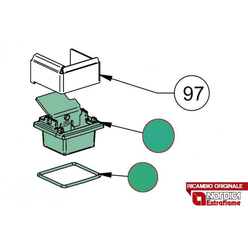 Branderpot met verdeler en pen (zonder vlamdeflector) - EXTRAFLAME 