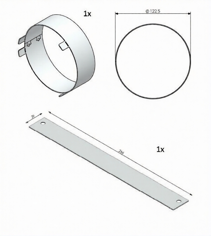 Onderaansluiting luchttoevoer Universal 6
